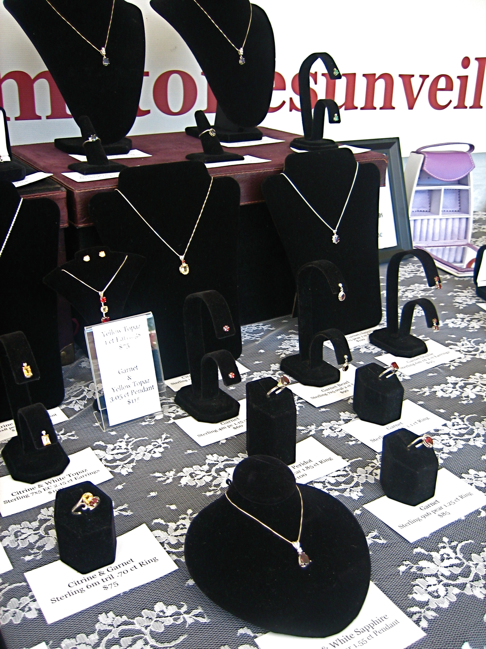 Jewelry offerings at Gemstones Unveiled