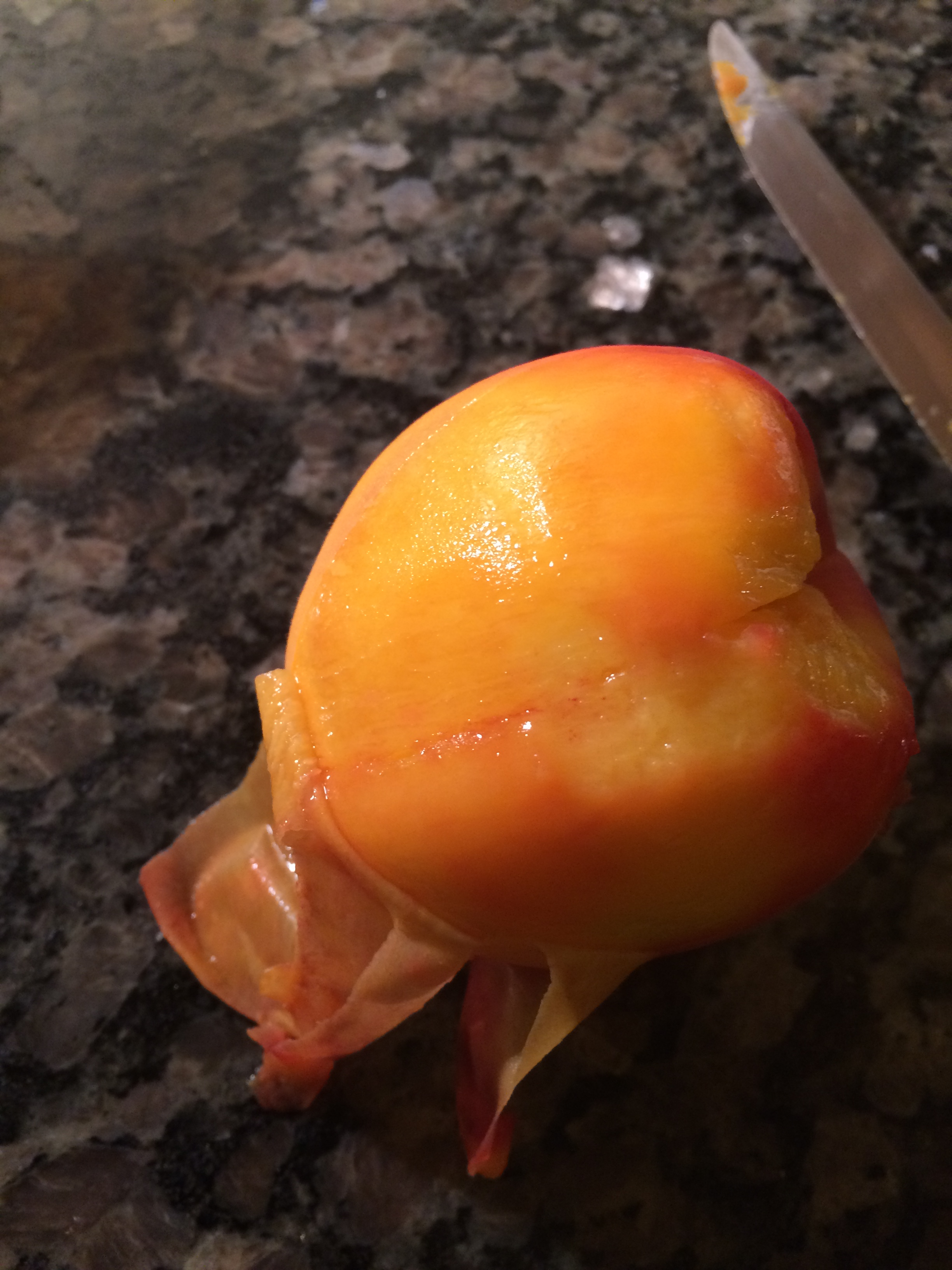 Peaches, undressing. 